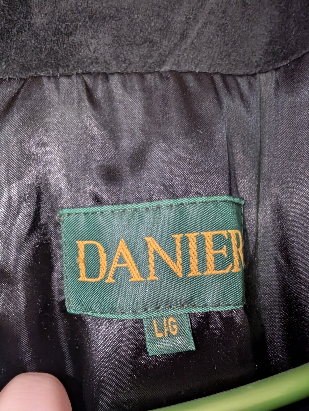 *Sold Vintage Danier Black Suede Trench Coat Fits XL/2X - Picture 3 of 6